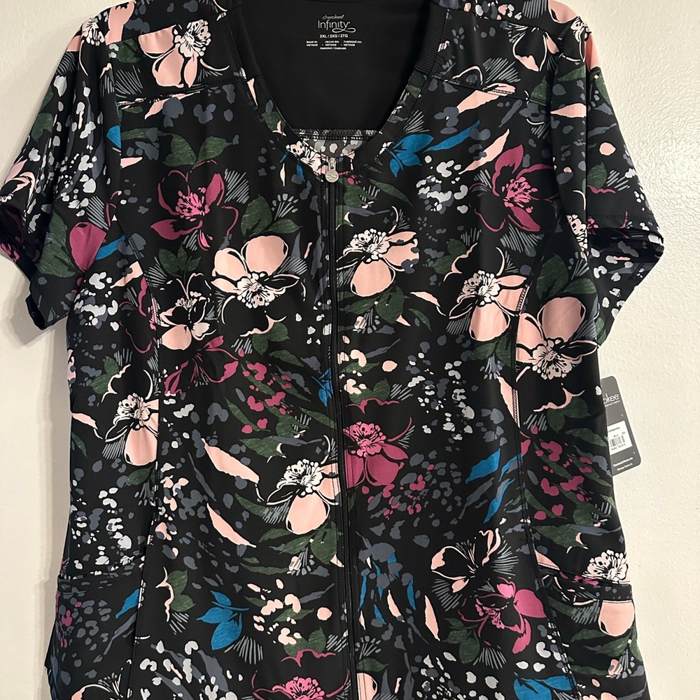 Women's Floral Cherokee Infinity Scrub Top